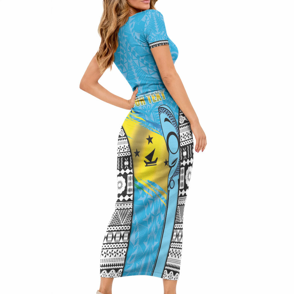 Personalised Malampa Fiji Day 2026 Short Sleeve Bodycon Dress Unique Style