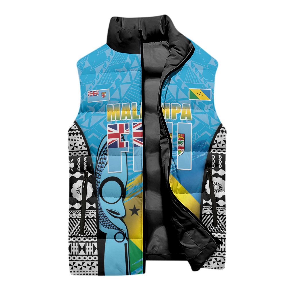 Personalised Malampa Fiji Day 2026 Sleeveless Puffer Jacket Unique Style LT05 - Polynesian Pride