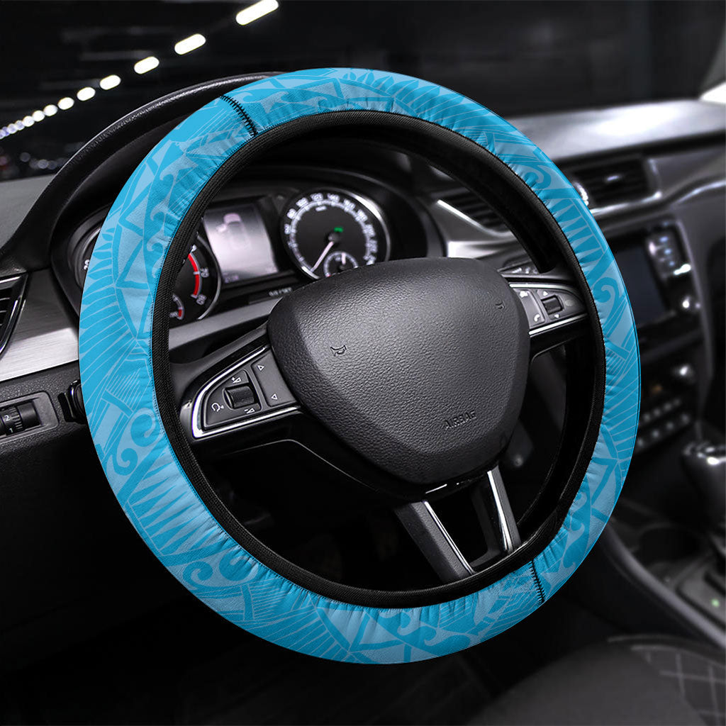 Malampa Fiji Day 2026 Steering Wheel Cover Unique Style LT05 Universal Fit Blue - Polynesian Pride