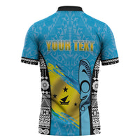 Personalised Malampa Fiji Day 2026 Zipper Polo Shirt Unique Style