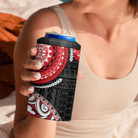 New Zealand Red Maori Koru Simple Style 4 in 1 Can Cooler Tumbler LT05 - Polynesian Pride