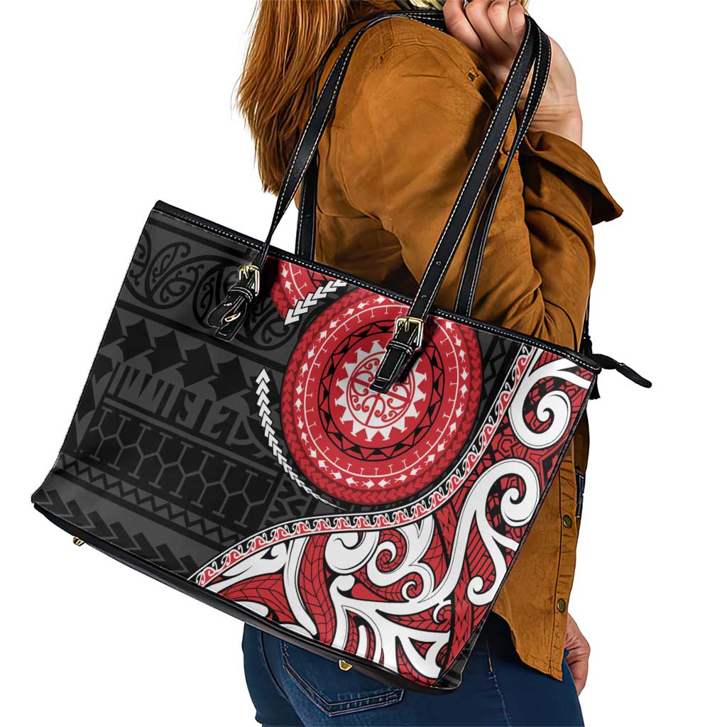 New Zealand Red Maori Koru Simple Style Leather Tote Bag