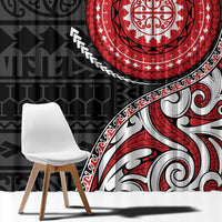 New Zealand Red Maori Koru Simple Style Window Curtain
