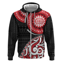 New Zealand Red Maori Koru Simple Style Zip Hoodie LT05 Zip Hoodie Red - Polynesian Pride