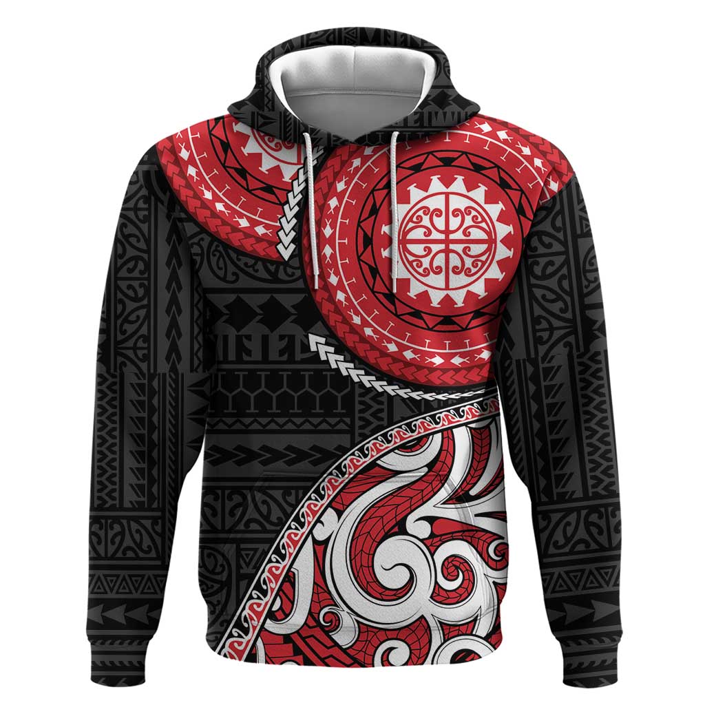 New Zealand Red Maori Koru Simple Style Zip Hoodie LT05 Pullover Hoodie Red - Polynesian Pride