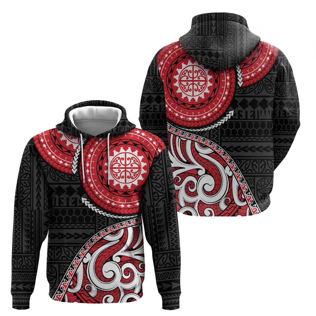 New Zealand Red Maori Koru Simple Style Zip Hoodie LT05 - Polynesian Pride