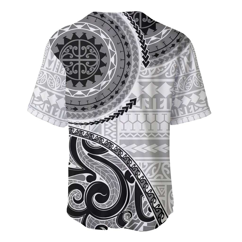 New Zealand White Maori Koru Simple Style Baseball Jersey LT05 - Polynesian Pride