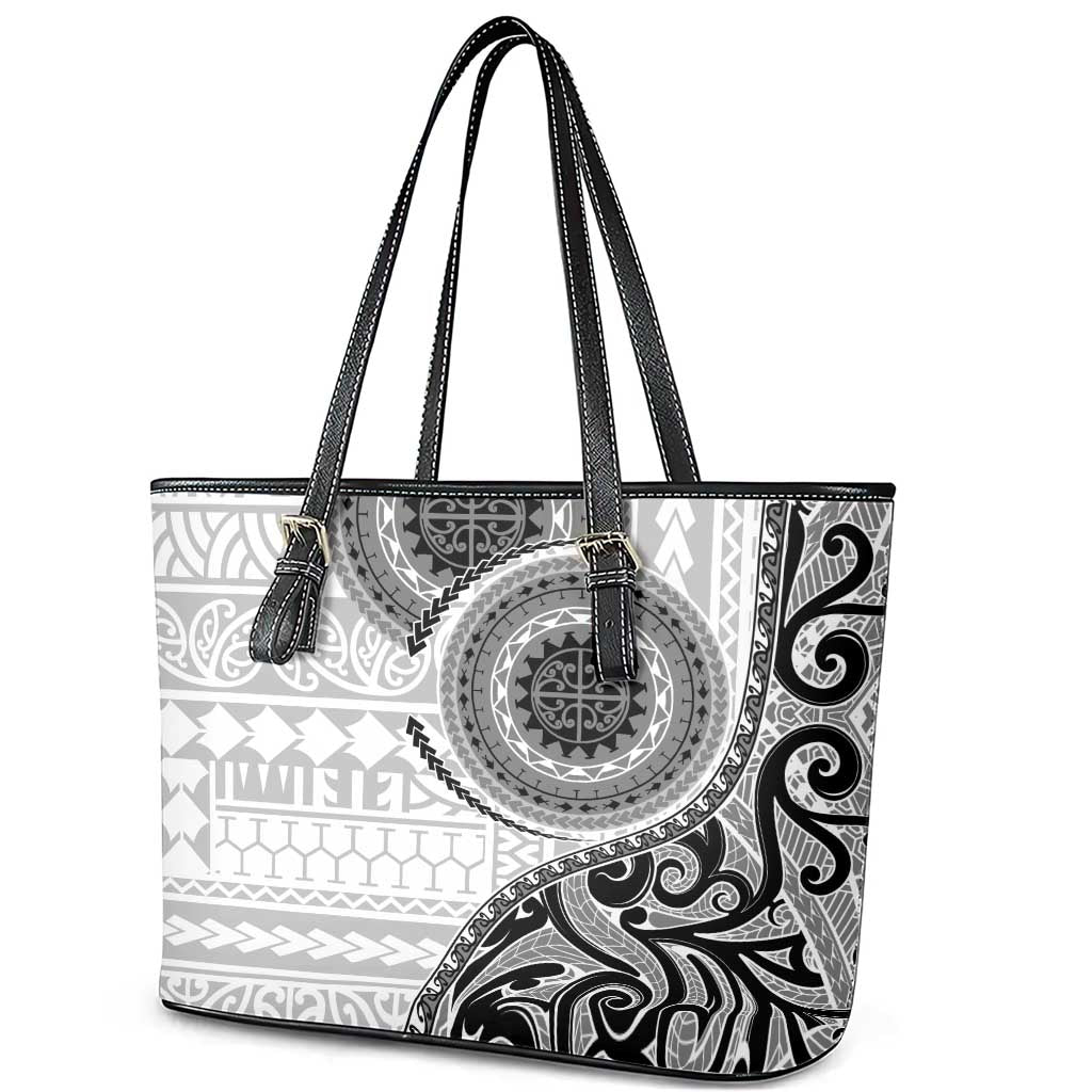 New Zealand White Maori Koru Simple Style Leather Tote Bag