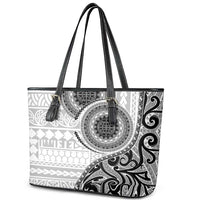 New Zealand White Maori Koru Simple Style Leather Tote Bag