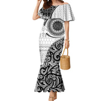 New Zealand White Maori Koru Simple Style Mermaid Dress LT05 Women White - Polynesian Pride