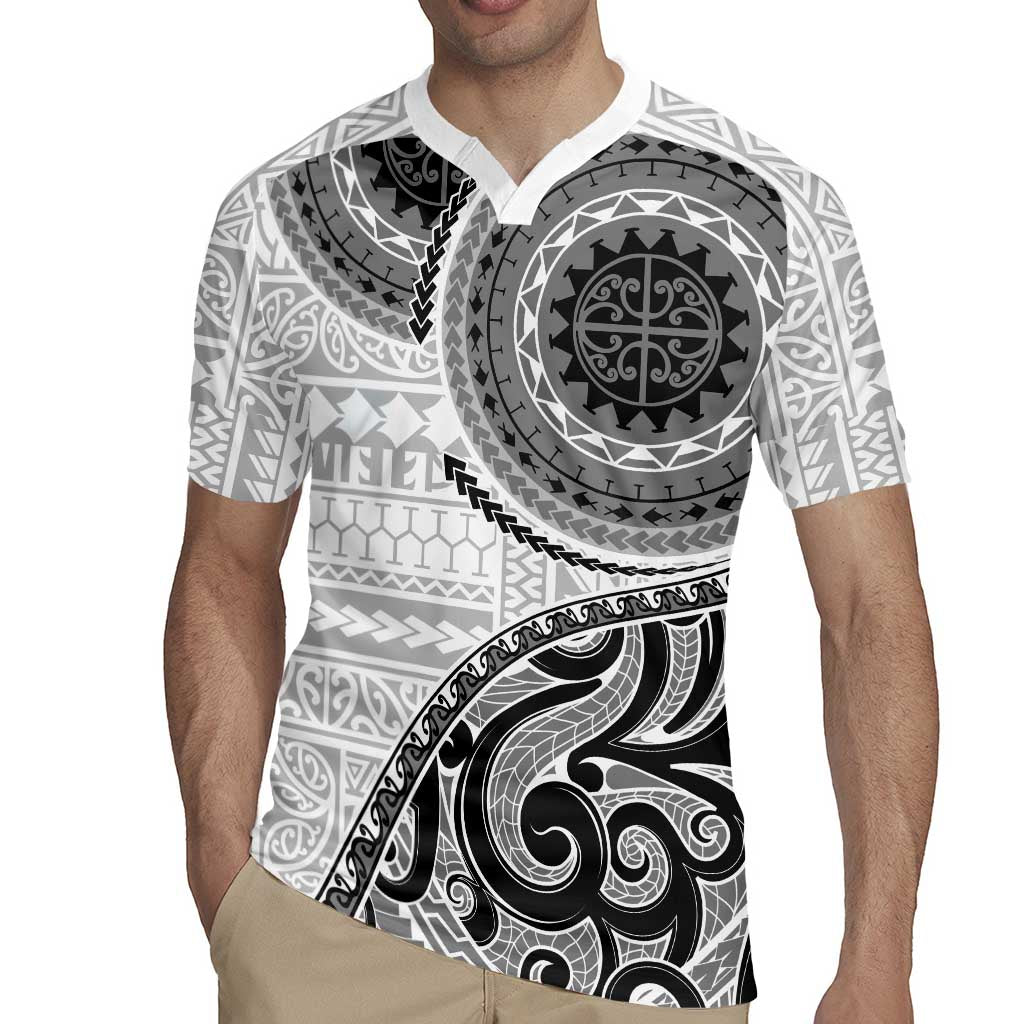 New Zealand White Maori Koru Simple Style Rugby Jersey