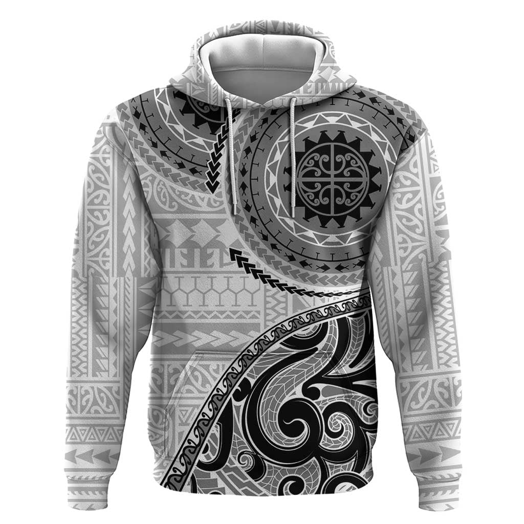 New Zealand White Maori Koru Simple Style Zip Hoodie LT05 Pullover Hoodie White - Polynesian Pride