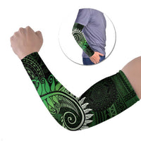 New Zealand Maori Koru Fern Arm Sleeves Spiral Polynesian Style Green - Polynesian Pride
