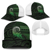 New Zealand Maori Koru Fern Baseball Net Cap Spiral Polynesian Style Green - Polynesian Pride
