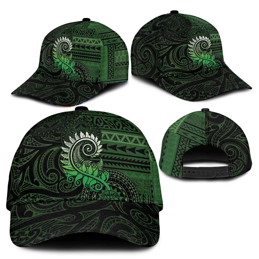 New Zealand Maori Koru Fern Classic Cap Spiral Polynesian Style Green - Polynesian Pride