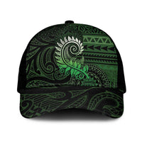 New Zealand Maori Koru Fern Mesh Trucker Cap Spiral Polynesian Style Green - Polynesian Pride
