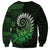 New Zealand Maori Koru Fern Sweatshirt Spiral Polynesian Style Green