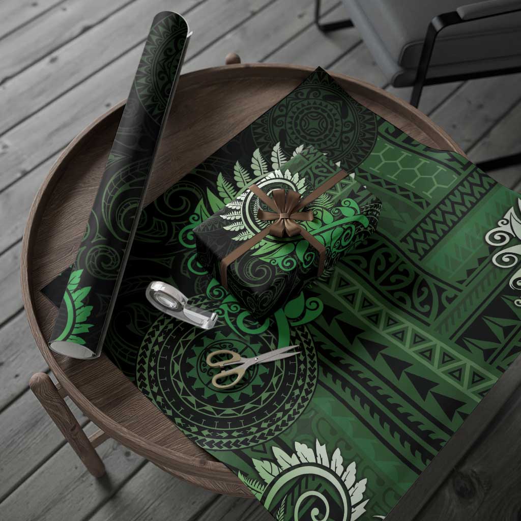 New Zealand Maori Koru Fern Wrapping Paper Spiral Polynesian Style Green - Polynesian Pride