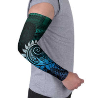 New Zealand Maori Koru Fern Arm Sleeves Spiral Polynesian Style Aqua Gradient - Polynesian Pride