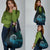 New Zealand Maori Koru Fern Grocery Bag Spiral Polynesian Style Aqua Gradient