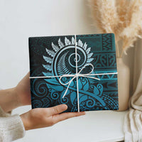New Zealand Maori Koru Fern Wrapping Paper Spiral Polynesian Style Aqua Gradient - Polynesian Pride