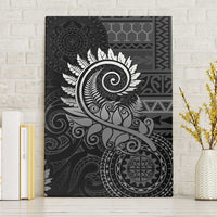 New Zealand Maori Koru Fern Canvas Wall Art Spiral Polynesian Style Gray