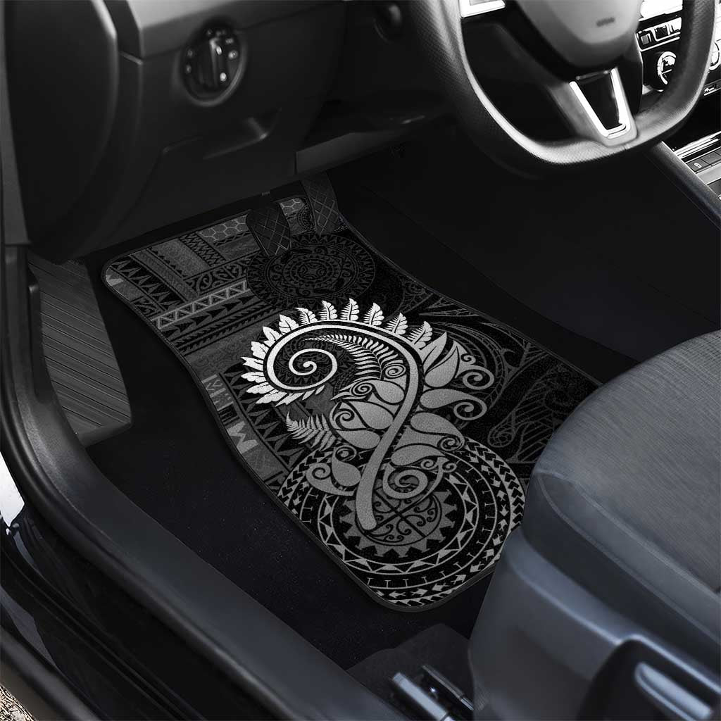 New Zealand Maori Koru Fern Car Mats Spiral Polynesian Style Gray