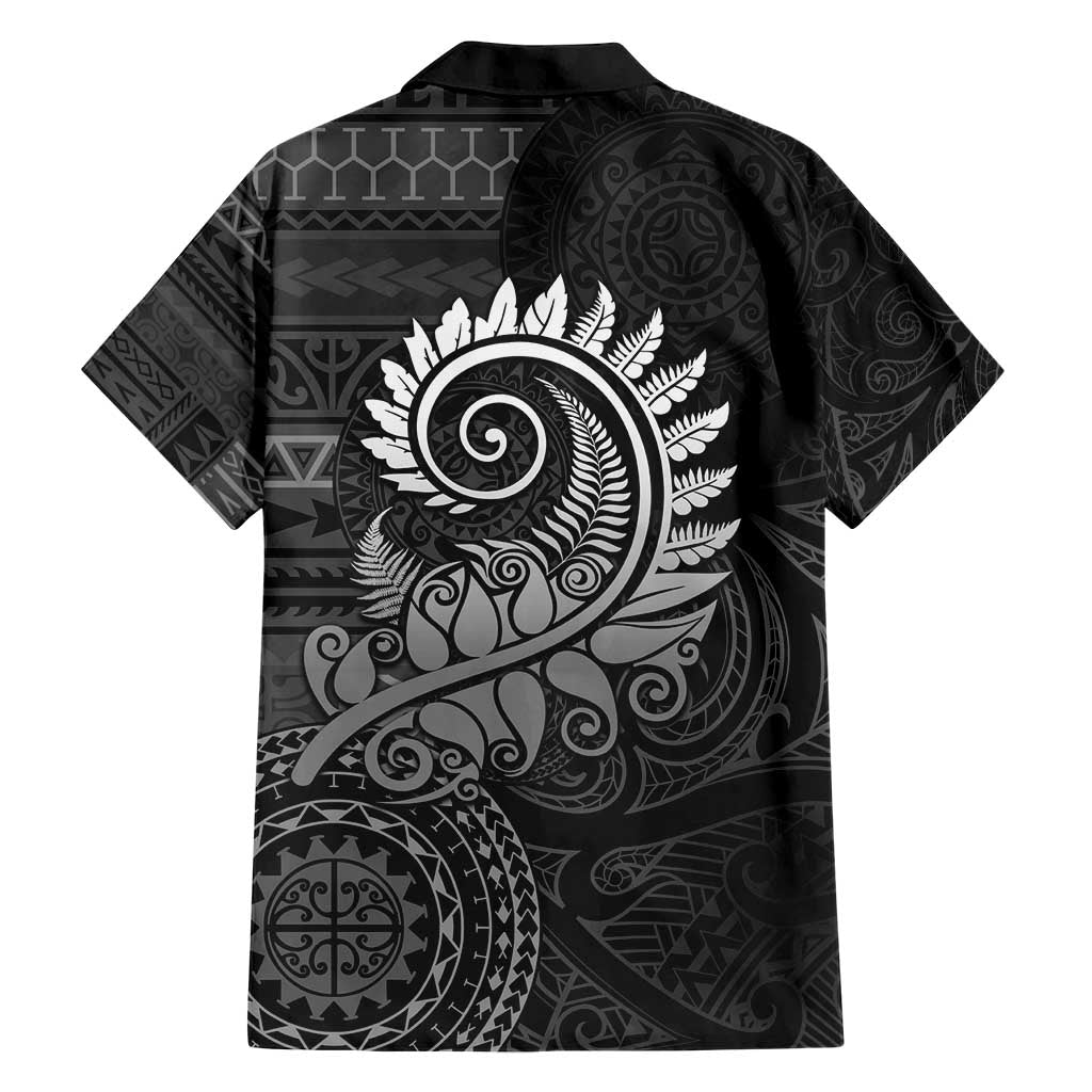 New Zealand Maori Koru Fern Family Matching Short Sleeve Bodycon Dress and Hawaiian Shirt Spiral Polynesian Style Gray LT05 - Polynesian Pride