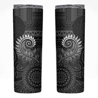 New Zealand Maori Koru Fern Skinny Tumbler Spiral Polynesian Style Gray