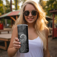 New Zealand Maori Koru Fern Skinny Tumbler Spiral Polynesian Style Gray
