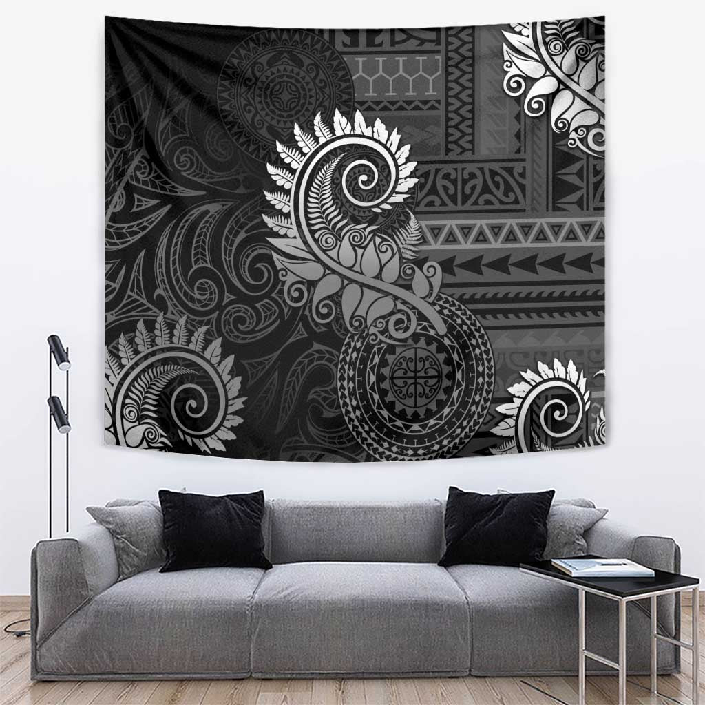 New Zealand Maori Koru Fern Tapestry Spiral Polynesian Style Gray LT05 Gray - Polynesian Pride
