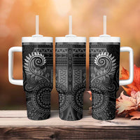 New Zealand Maori Koru Fern Tumbler With Handle Spiral Polynesian Style Gray