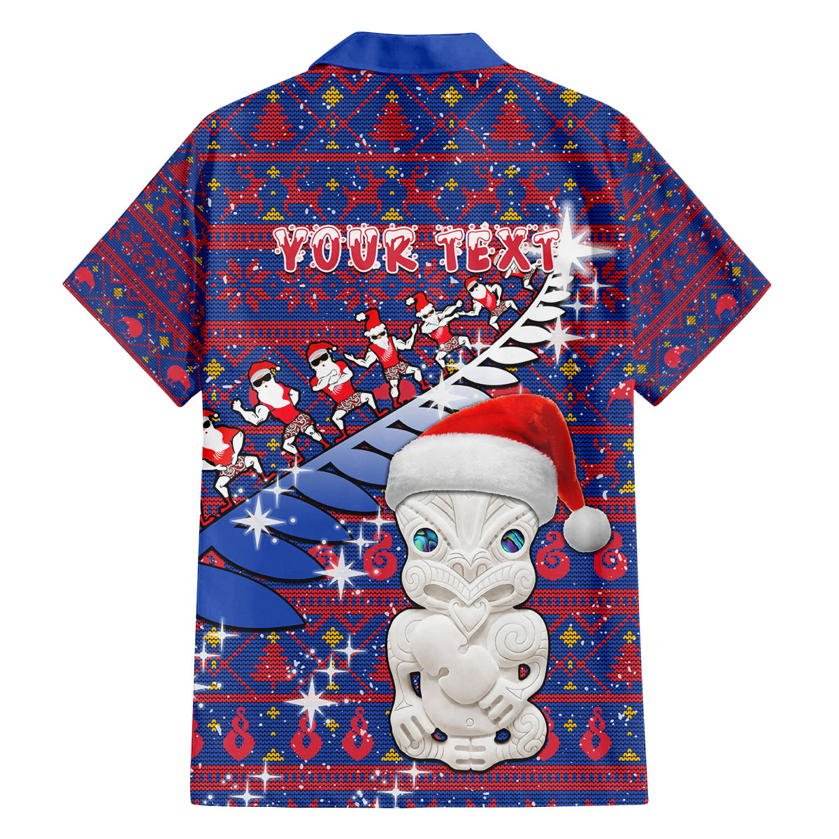 Personalized New Zealand Christmas Family Matching Puletasi Dress and Hawaiian Shirt Haka Fern Santa Tiki Meri Kirihimete LT05 - Polynesian Pride