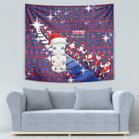 New Zealand Christmas Tapestry Haka Fern Santa Tiki Meri Kirihimete LT05 - Polynesian Pride