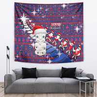 New Zealand Christmas Tapestry Haka Fern Santa Tiki Meri Kirihimete LT05 - Polynesian Pride