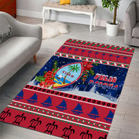 Guam Christmas Area Rug Guaman Seal Poinsettia Felis Pasgua LT05 - Polynesian Pride