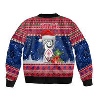 Guam Christmas Bomber Jacket Guaman Seal Poinsettia Felis Pasgua LT05 - Polynesian Pride