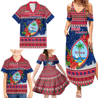 Guam Christmas Family Matching Summer Maxi Dress and Hawaiian Shirt Guaman Seal Poinsettia Felis Pasgua LT05 - Polynesian Pride