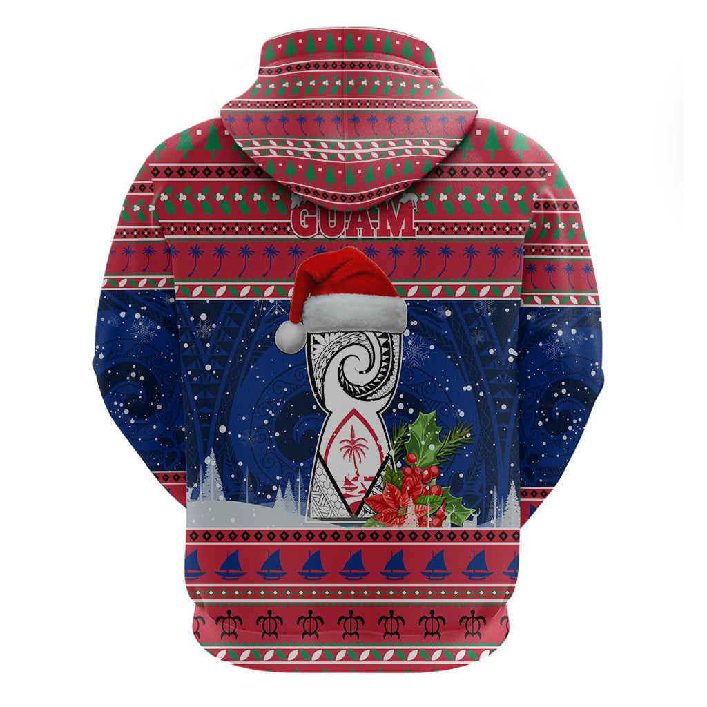 Guam Christmas Hoodie Guaman Seal Poinsettia Felis Pasgua LT05 - Polynesian Pride