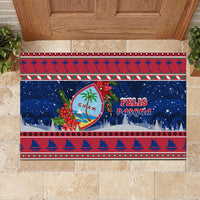 Guam Christmas Rubber Doormat Guaman Seal Poinsettia Felis Pasgua LT05 - Polynesian Pride
