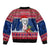 Guam Christmas Sleeve Zip Bomber Jacket Guaman Seal Poinsettia Felis Pasgua LT05 - Polynesian Pride