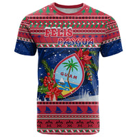 Guam Christmas T Shirt Guaman Seal Poinsettia Felis Pasgua LT05 Red - Polynesian Pride