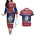 Personalized Guam Christmas Couples Matching Off The Shoulder Long Sleeve Dress and Hawaiian Shirt Guaman Seal Poinsettia Felis Pasgua LT05 Red - Polynesian Pride