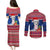 Personalized Guam Christmas Couples Matching Puletasi Dress and Long Sleeve Button Shirts Guaman Seal Poinsettia Felis Pasgua LT05 - Polynesian Pride