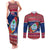 Personalized Guam Christmas Couples Matching Tank Maxi Dress and Long Sleeve Button Shirts Guaman Seal Poinsettia Felis Pasgua LT05 Red - Polynesian Pride
