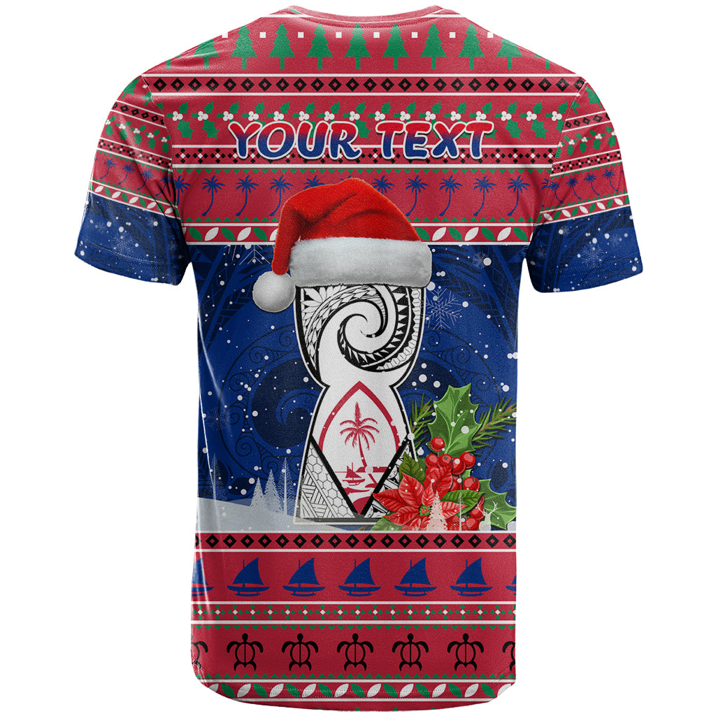 Personalized Guam Christmas T Shirt Guaman Seal Poinsettia Felis Pasgua LT05 - Polynesian Pride