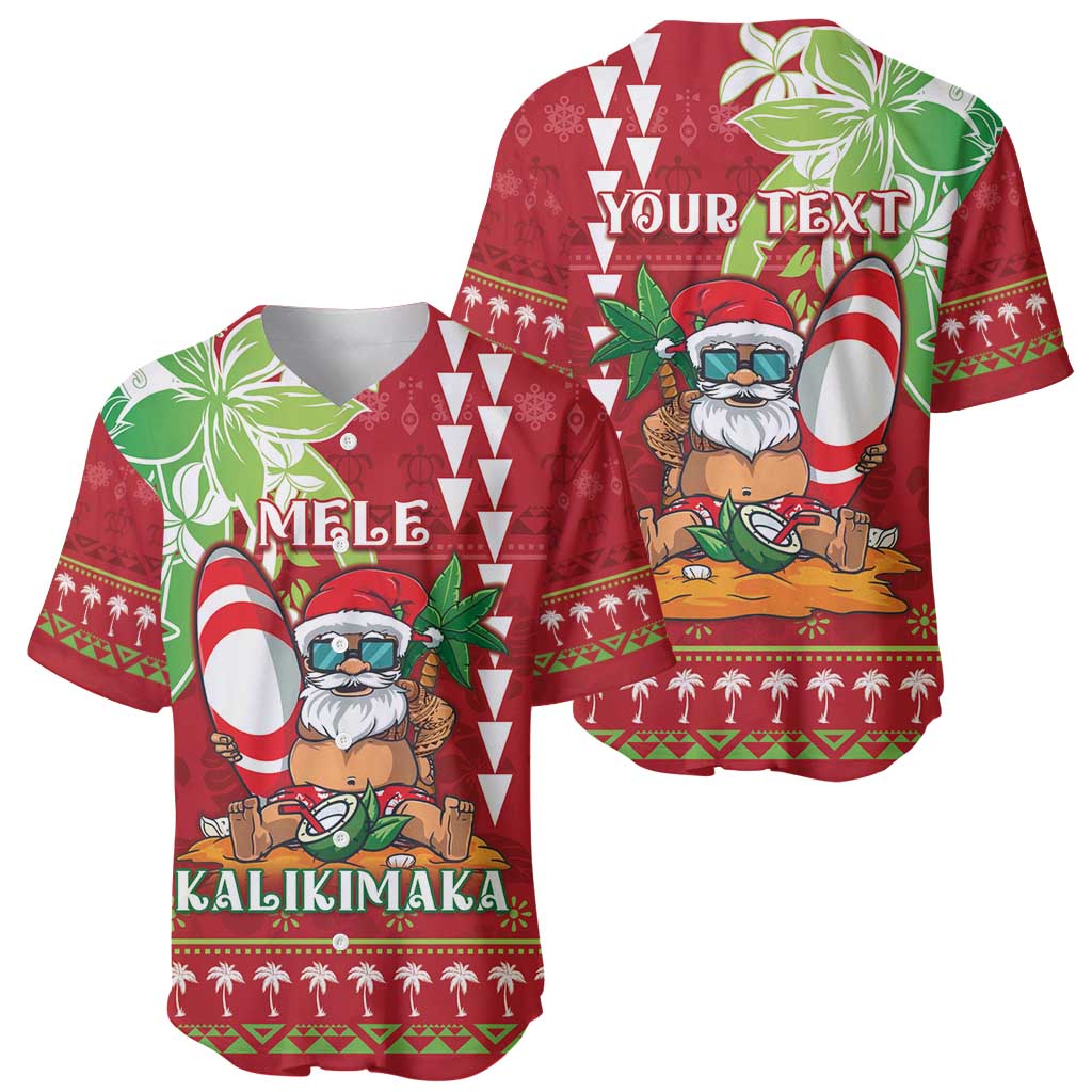 Personalised Hawaii Christmas Baseball Jersey Funny Santa Claus Surf Mele Kalikimaka LT05 - Polynesian Pride