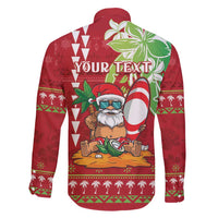 Personalised Hawaii Christmas Family Matching Mermaid Dress and Hawaiian Shirt Funny Santa Claus Surf Mele Kalikimaka LT05 - Polynesian Pride