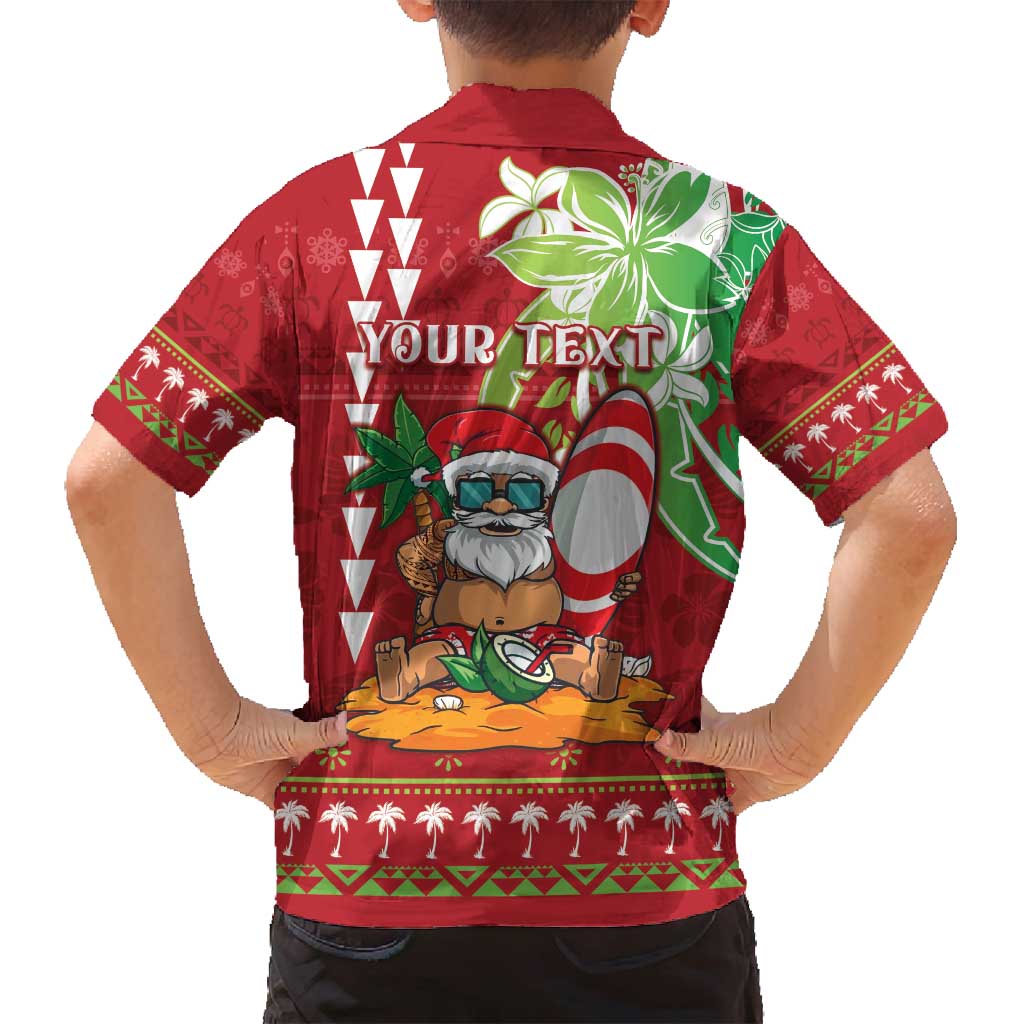 Personalised Hawaii Christmas Family Matching Tank Maxi Dress and Hawaiian Shirt Funny Santa Claus Surf Mele Kalikimaka LT05 - Polynesian Pride