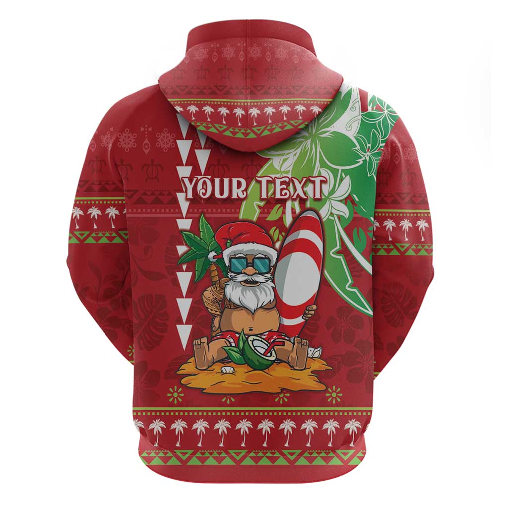 Personalised Hawaii Christmas Hoodie Funny Santa Claus Surf Mele Kalikimaka LT05 - Polynesian Pride